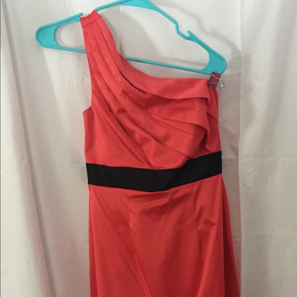 Coral One-Shoulder Dress
